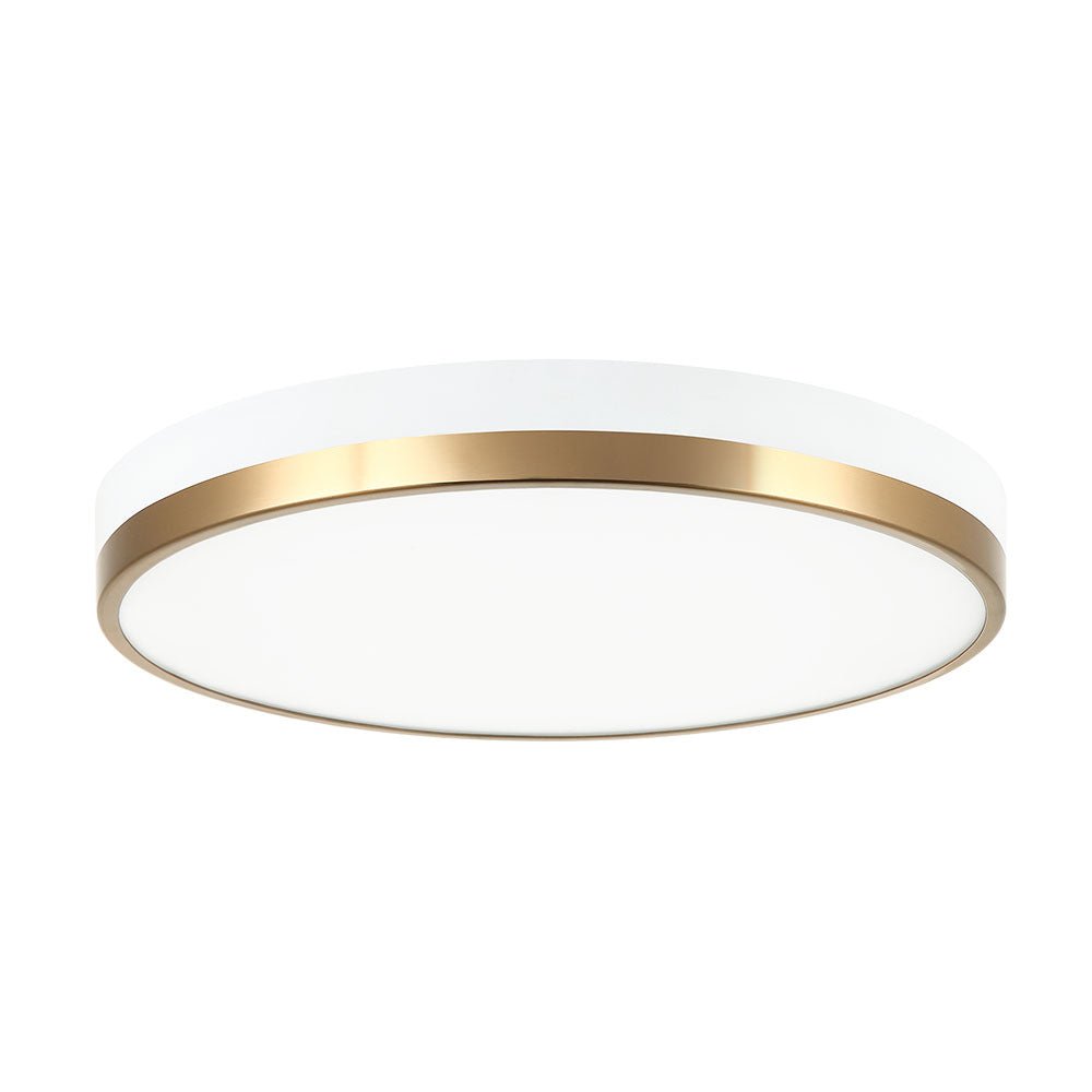 Plafonnier Tone - Blanc + Laiton Vieilli 16" by Matteo Lighting | Luminaires & cie