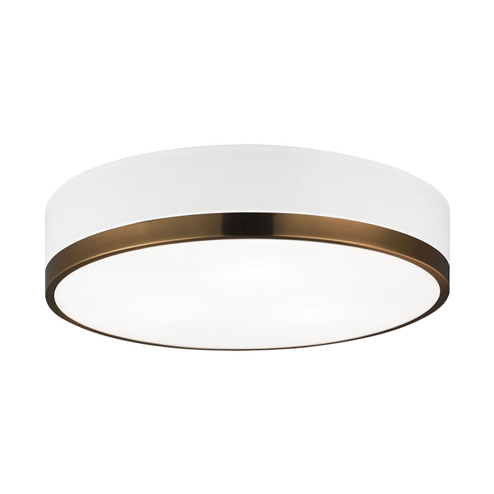 Plafonnier Trydor - Blanc + Laiton vieilli 16" by Matteo Lighting | Luminaires & cie