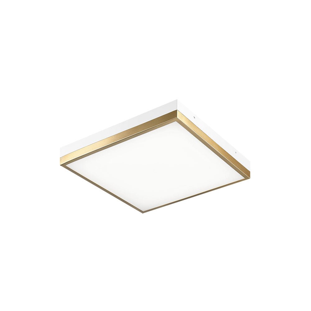 Plafonnier Tux - Blanc + Laiton vieilli 14" by Matteo Lighting | Luminaires & cie