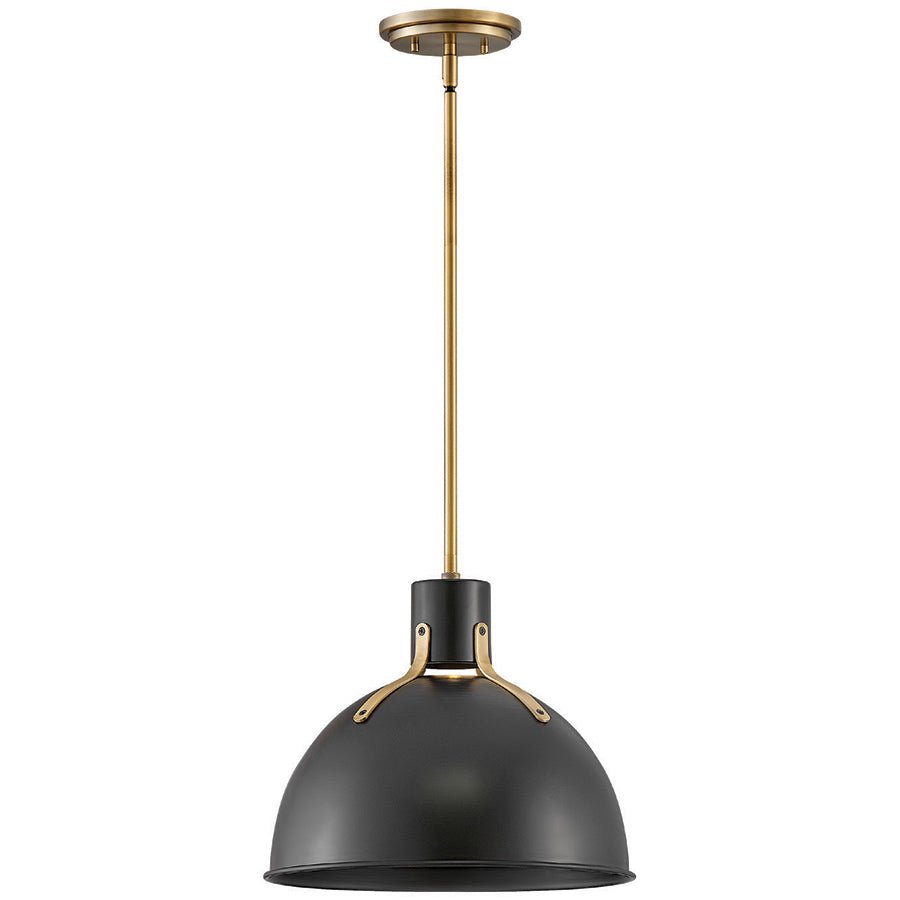 Suspension Argo - Noir satiné et laiton 14" by Hinkley | Luminaires & cie