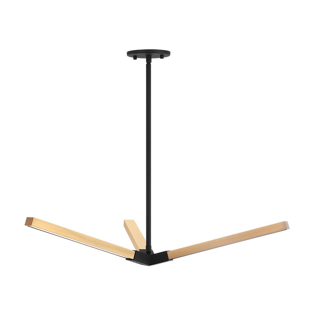 Suspension Asterisk - Noir mat / Laiton doré vieilli A by Matteo Lighting | Luminaires & cie