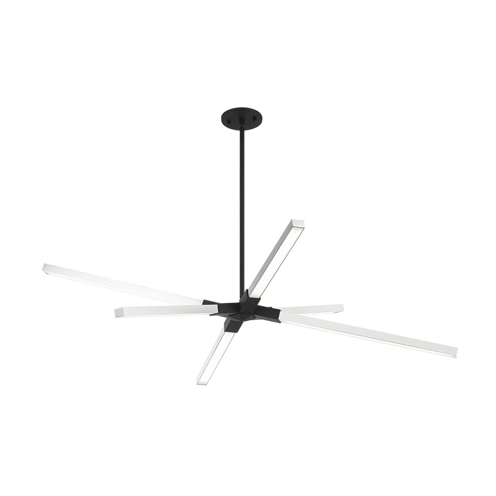 Suspension Asterisk - Chrome / Noir mat B by Matteo Lighting | Luminaires & cie