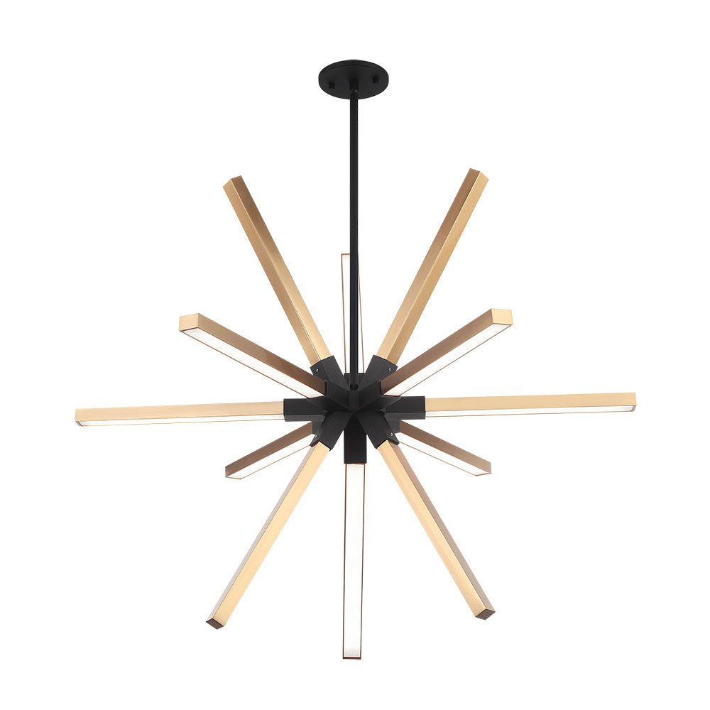 Suspension Asterisk - Noir mat / Laiton doré vieilli C by Matteo Lighting | Luminaires & cie