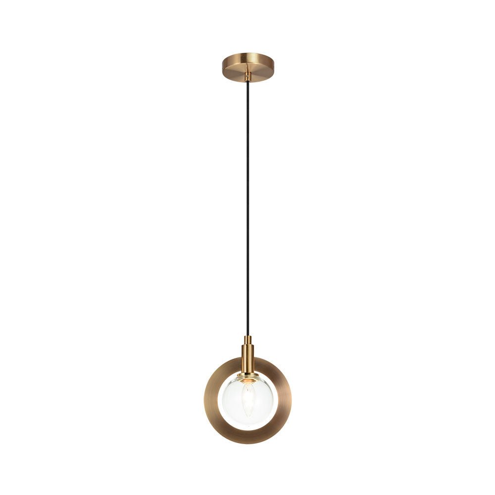 Suspension Astro - Laiton doré vieilli 10" Claire by Matteo Lighting | Luminaires & cie