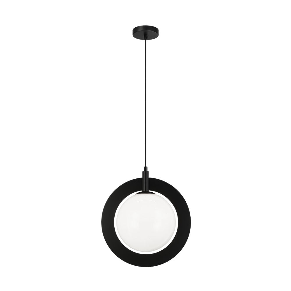 Suspension Astro - Noir 16" Opale by Matteo Lighting | Luminaires & cie