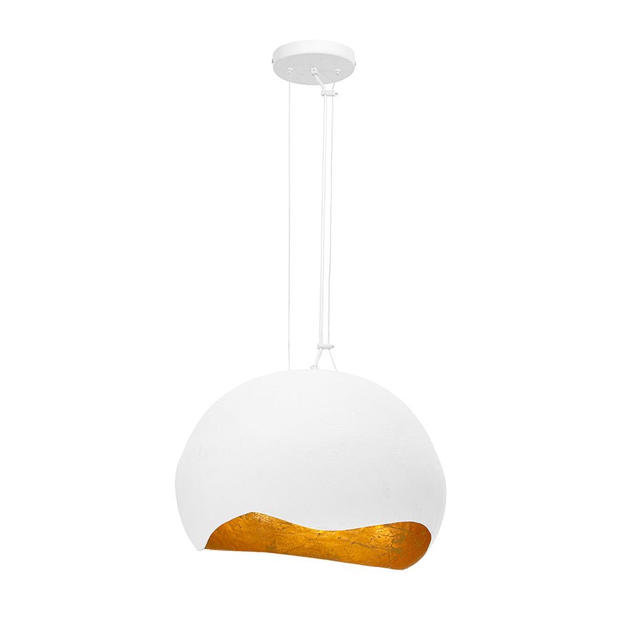 Suspension Baleia - Blanc mat et or 18" by Eurofase | Luminaires & cie