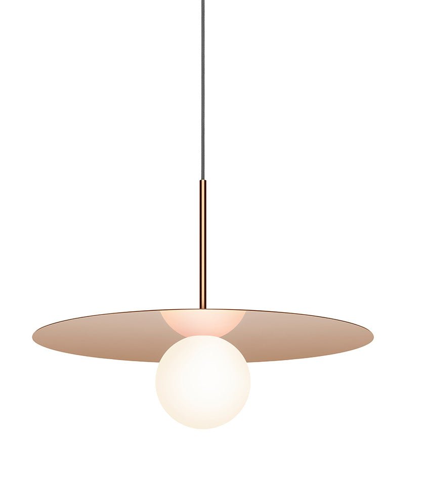Suspension Bola Disc - Or Rose 18 pouces by Pablo Designs | Luminaires & cie