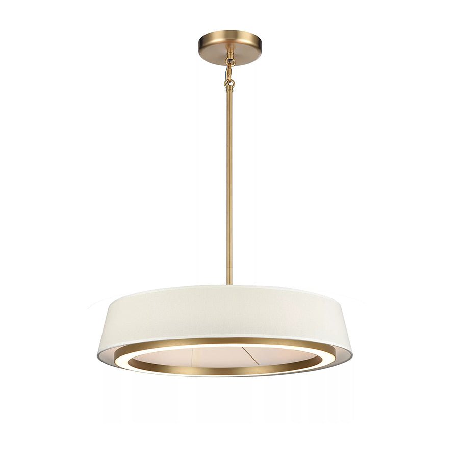 Suspension Celene - Laiton et lin naturel 18" by DVI Lighting | Luminaires & cie