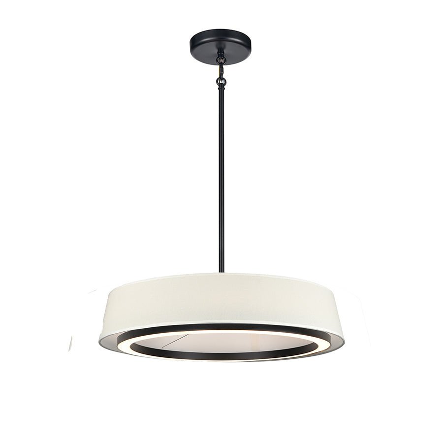 Suspension Celene - Ébène et lin naturel 18" by DVI Lighting | Luminaires & cie