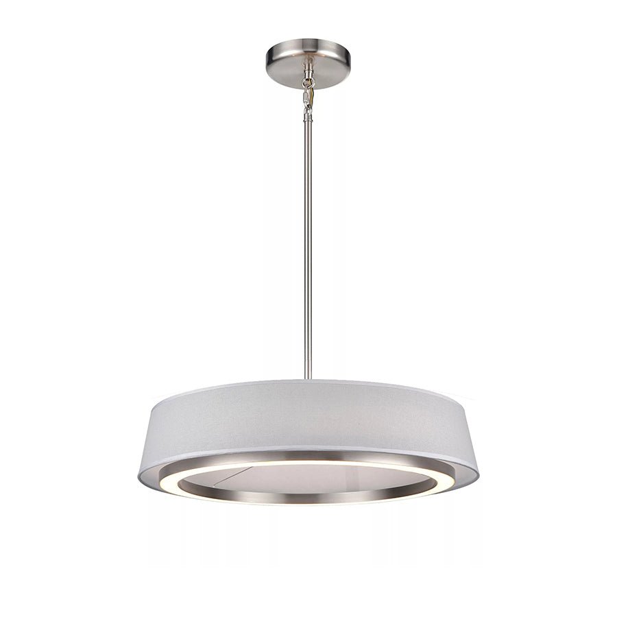 Suspension Celene - Nickel satiné et lin gris 18" by DVI Lighting | Luminaires & cie