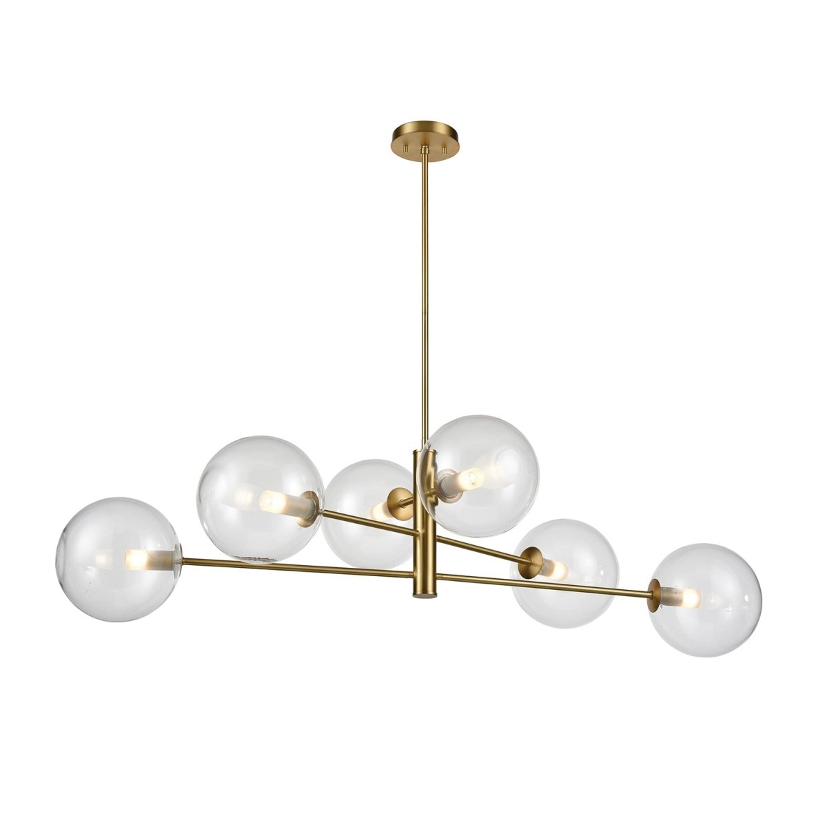 Suspension Linéaire Courcelette - Laiton vénitien et verre clair by DVI Lighting | Luminaires & cie