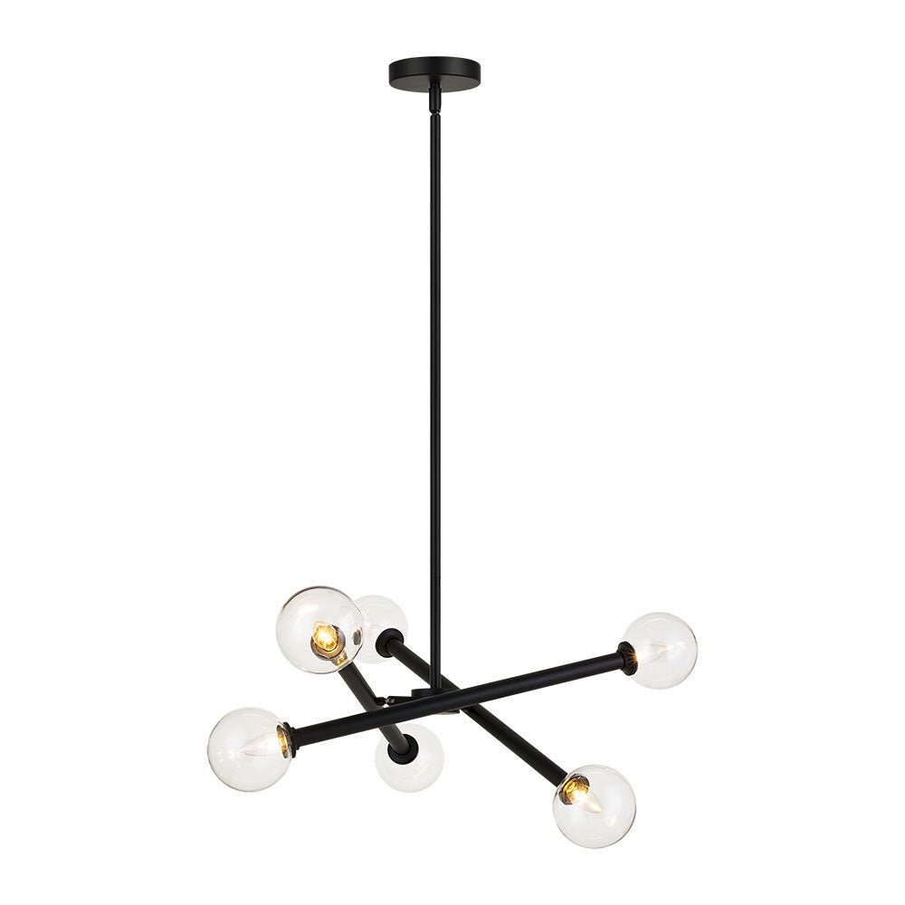 Suspension Matchstix - Noir Clair 6 - lights by Matteo Lighting | Luminaires & cie