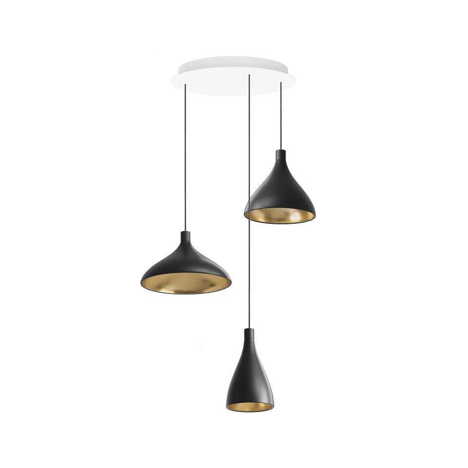 Suspension multiple Swell - Noir 3 - lumières by Pablo Designs | Luminaires & cie