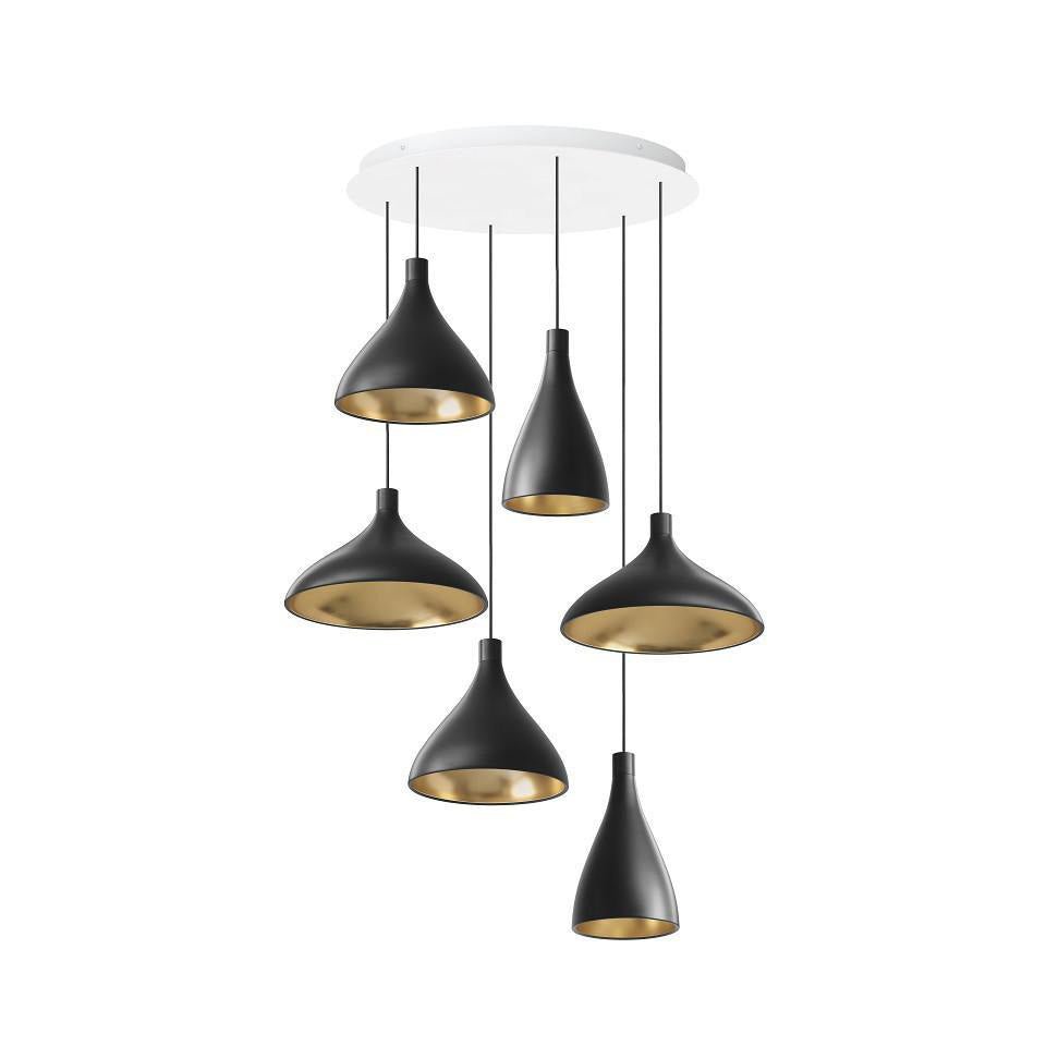 Suspension multiple Swell - Noir 6 - lumières by Pablo Designs | Luminaires & cie