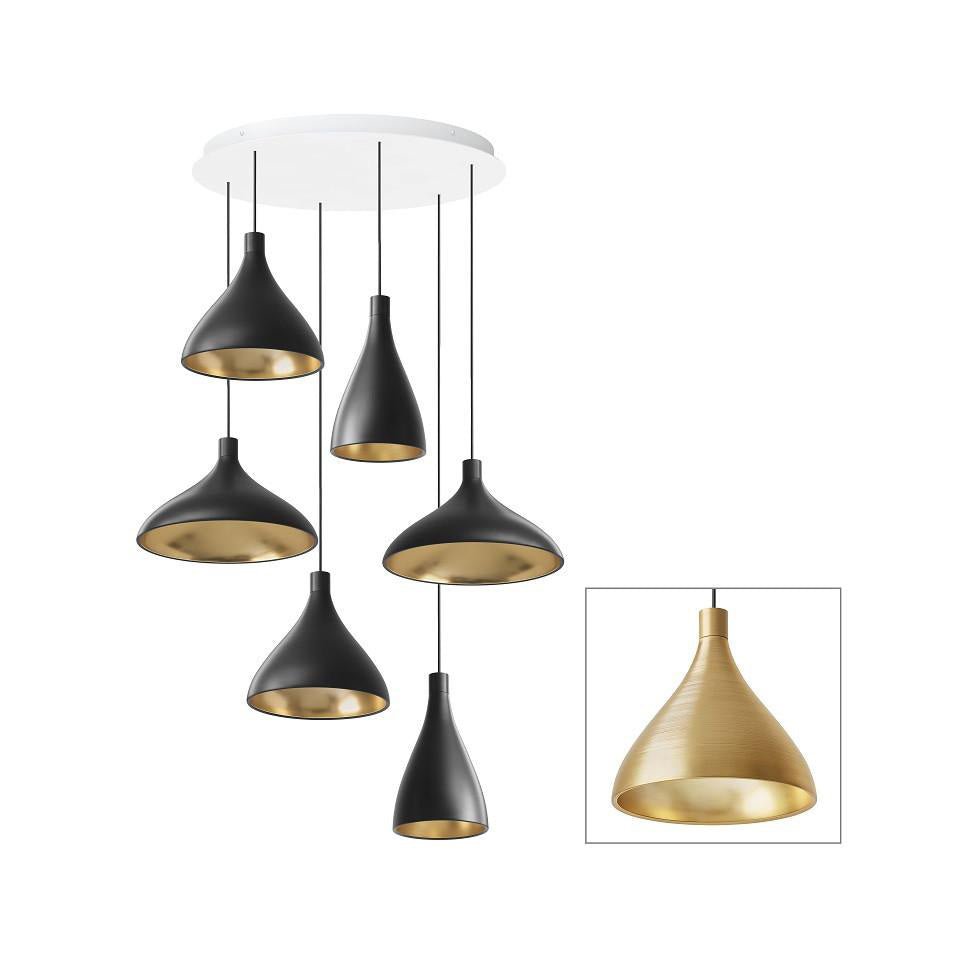 Suspension multiple Swell - Laiton 6 - lumières by Pablo Designs | Luminaires & cie