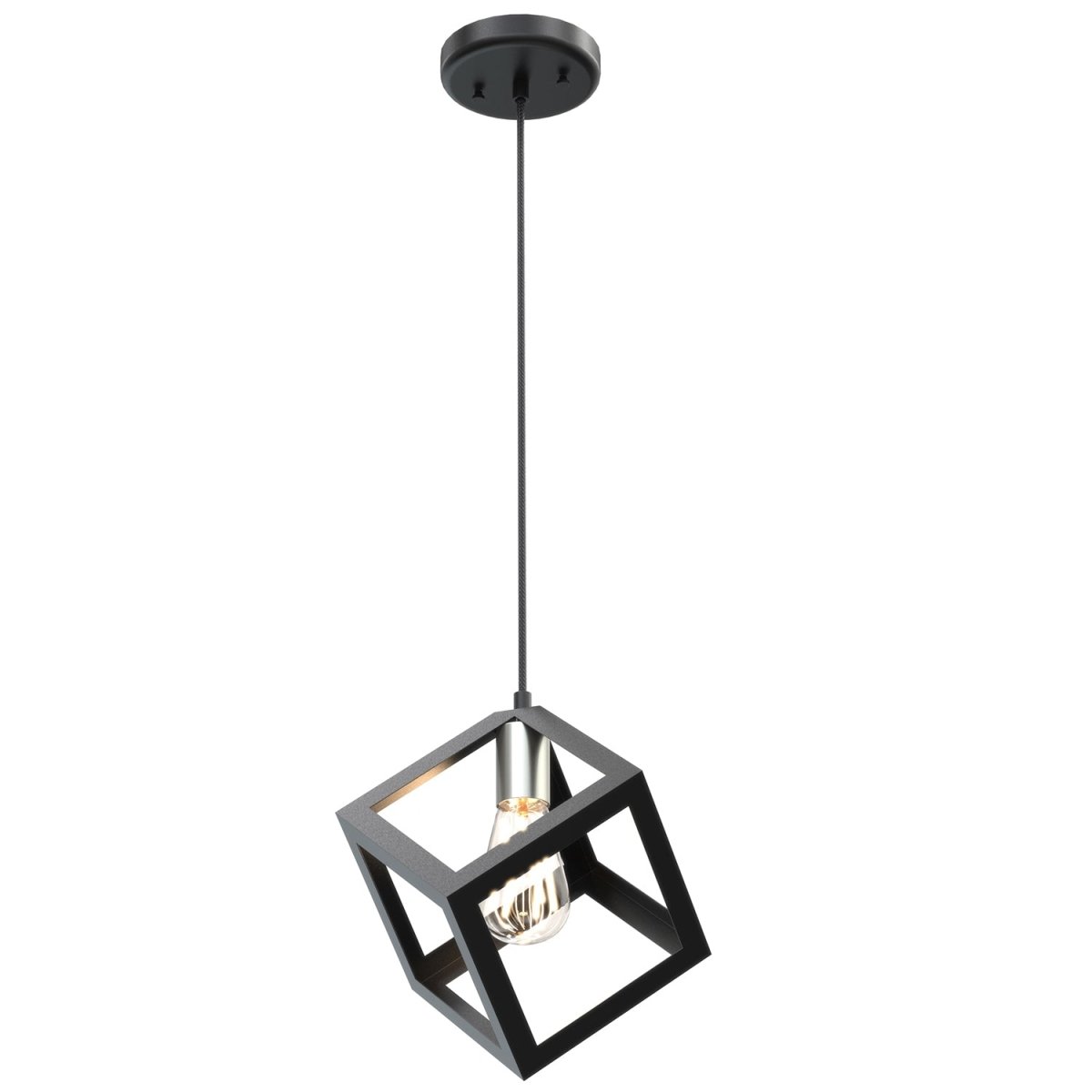 Suspension Polygon - Nickel satiné et graphite 10.75" by DVI Lighting | Luminaires & cie