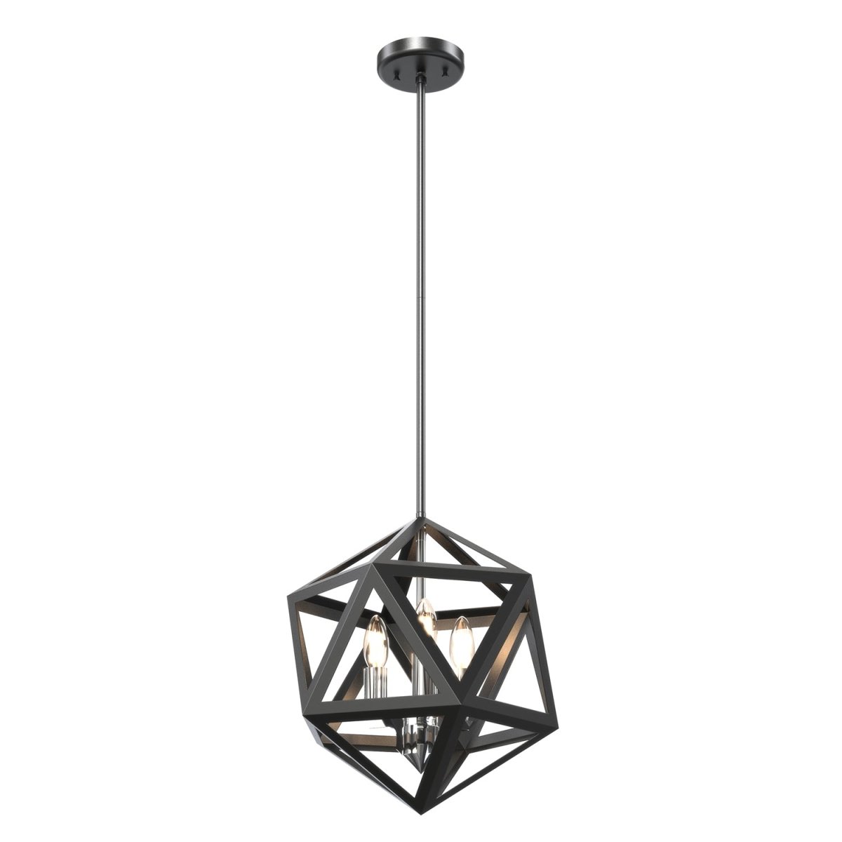 Suspension Polygon - Nickel satiné et graphite 10.75" by DVI Lighting | Luminaires & cie