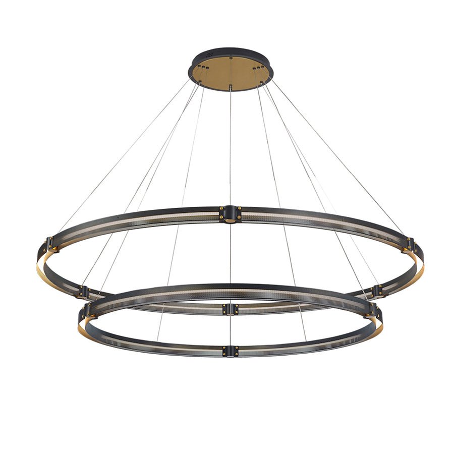 Suspension ronde 2 niveaux Admiral - 62" by Eurofase | Luminaires & cie