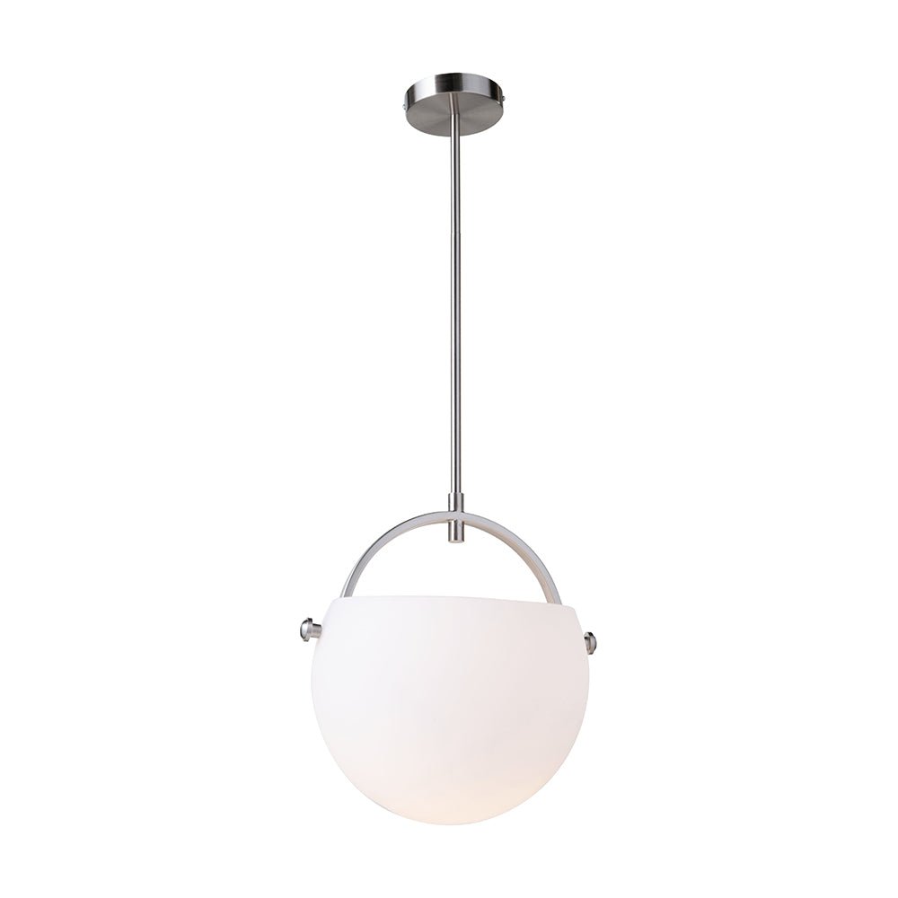 Suspension Single Opal Glass - Nickel satiné by Artcraft | Luminaires & cie