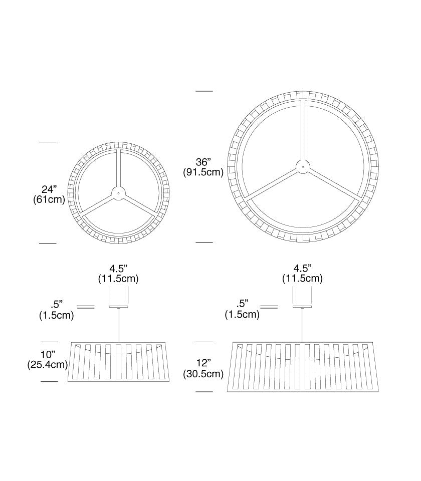Suspension Solis Drum - Noir 24 pouces by Pablo Designs | Luminaires & cie