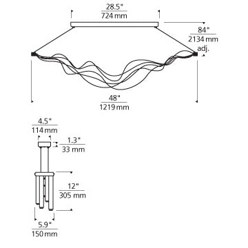 Suspension Surge Nickel Satiné - by Tech Lighting | Luminaires & cie