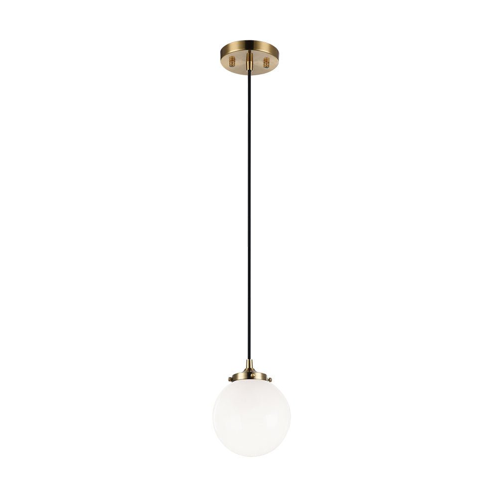 Suspension The Bougie - Laiton doré vieilli Opale Simple by Matteo Lighting | Luminaires & cie
