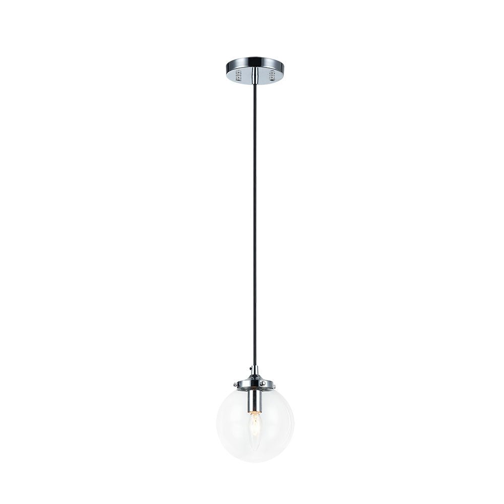 Suspension The Bougie - Chrome Clair Simple by Matteo Lighting | Luminaires & cie