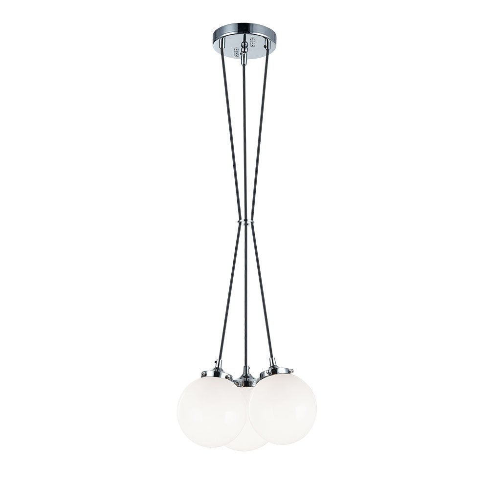 Suspension The Bougie - Chrome Opale Triple by Matteo Lighting | Luminaires & cie