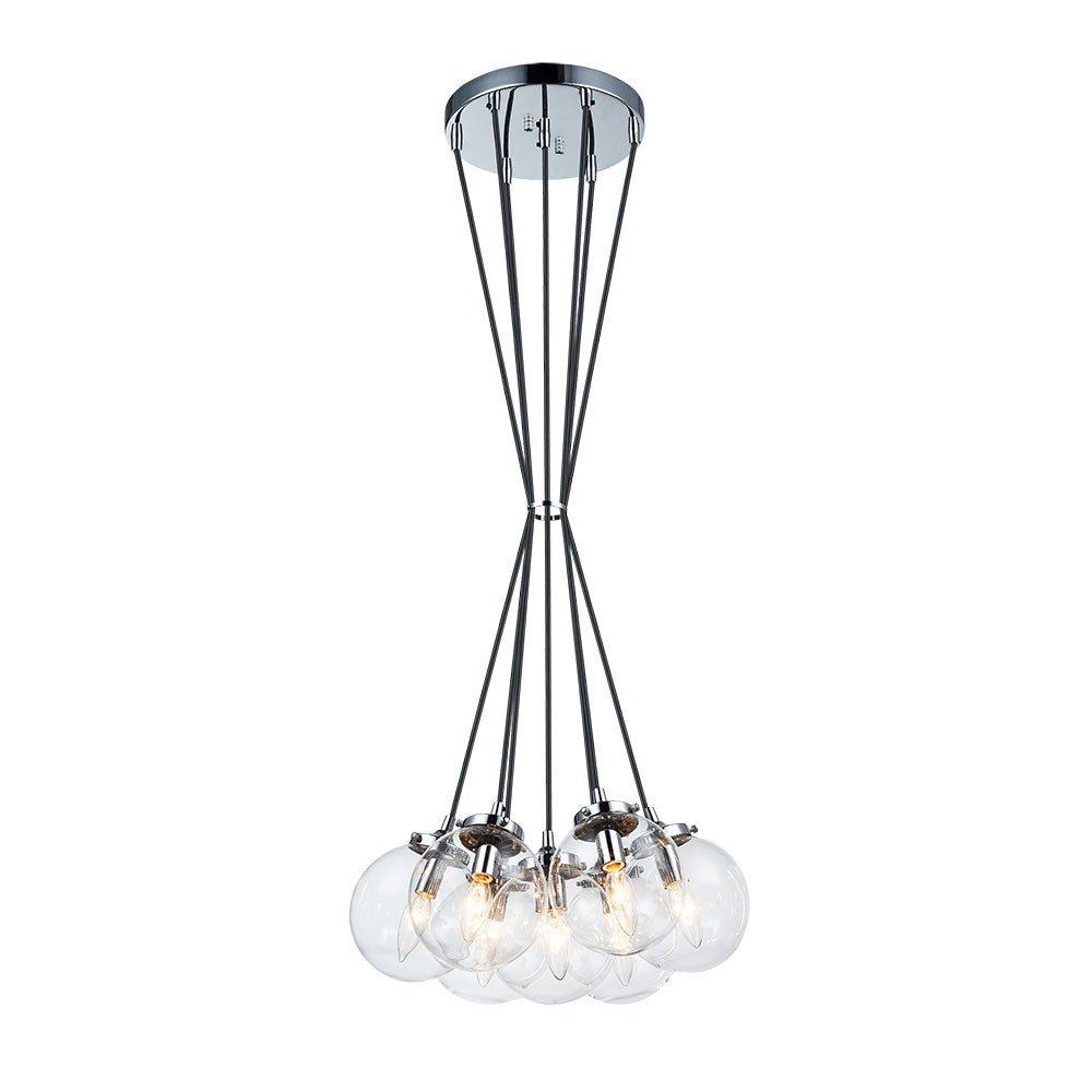 Suspension The Bougie - Chrome Clair 7x by Matteo Lighting | Luminaires & cie
