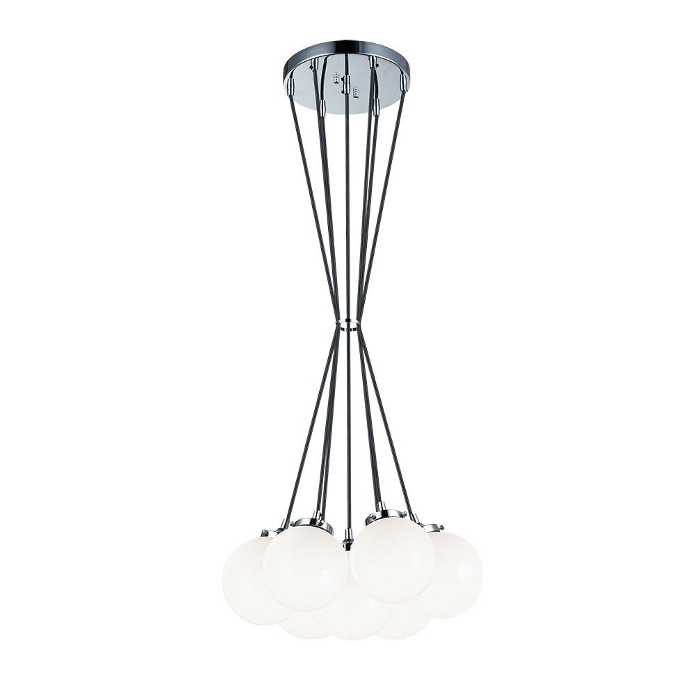 Suspension The Bougie - Chrome Opale 7x by Matteo Lighting | Luminaires & cie
