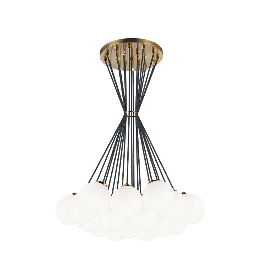 Suspension The Bougie - Laiton doré vieilli Opale 19x by Matteo Lighting | Luminaires & cie