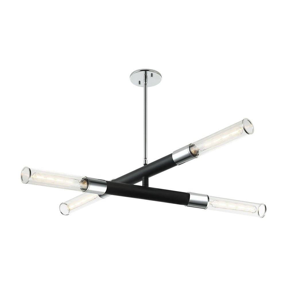Suspension Tubo - Chrome noir mat Double by Matteo Lighting | Luminaires & cie