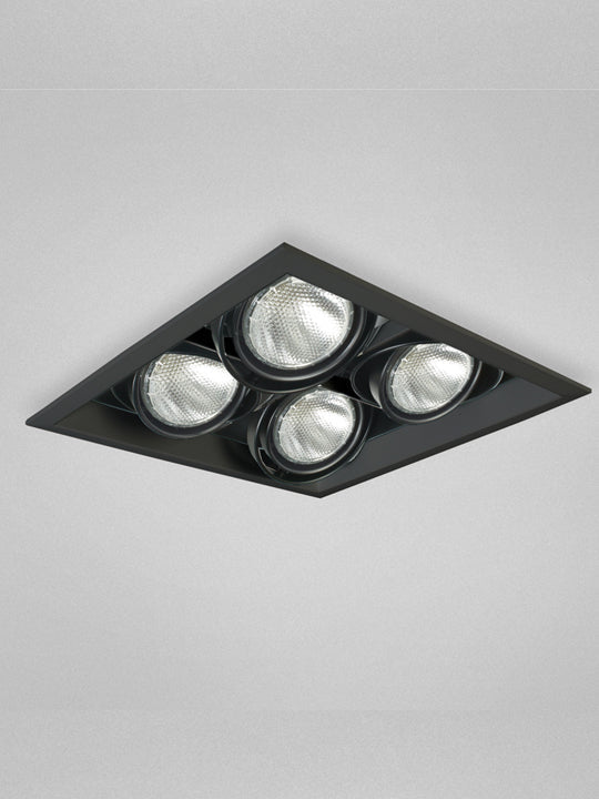 Techno Encastré Multiple 4L Carré PAR20 - Noir + Noir by Eurofase | Luminaires & cie