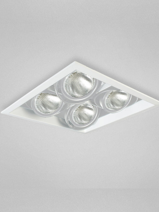 Techno Encastré Multiple 4L Carré PAR20 - Blanc + Blanc by Eurofase | Luminaires & cie