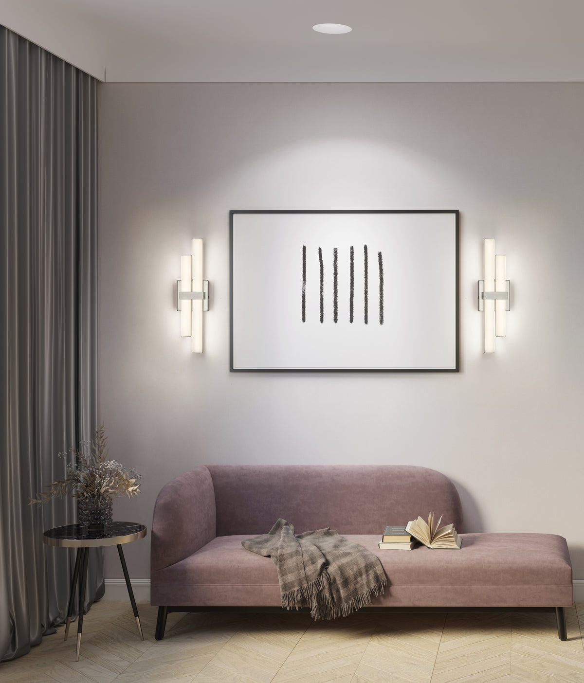 Barre d'éclairage de salle de bain Zane Nickel brossé, 18" – vue 3
