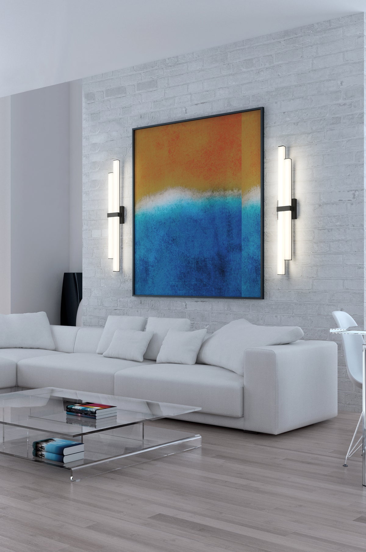 Barre d'éclairage de salle de bain Zane Noir mat, 32" – vue 3