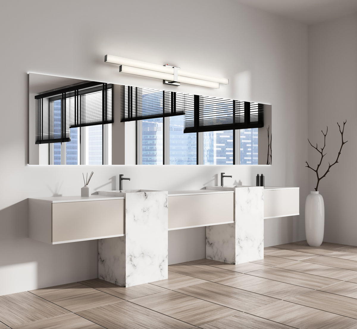Barre d'éclairage de salle de bain Zane Chrome, 40" – vue 2