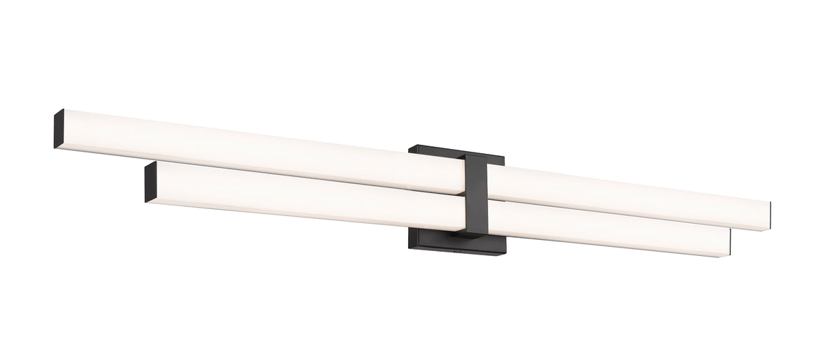 Barre d'éclairage de salle de bain Zane Noir mat, 40" – vue 4