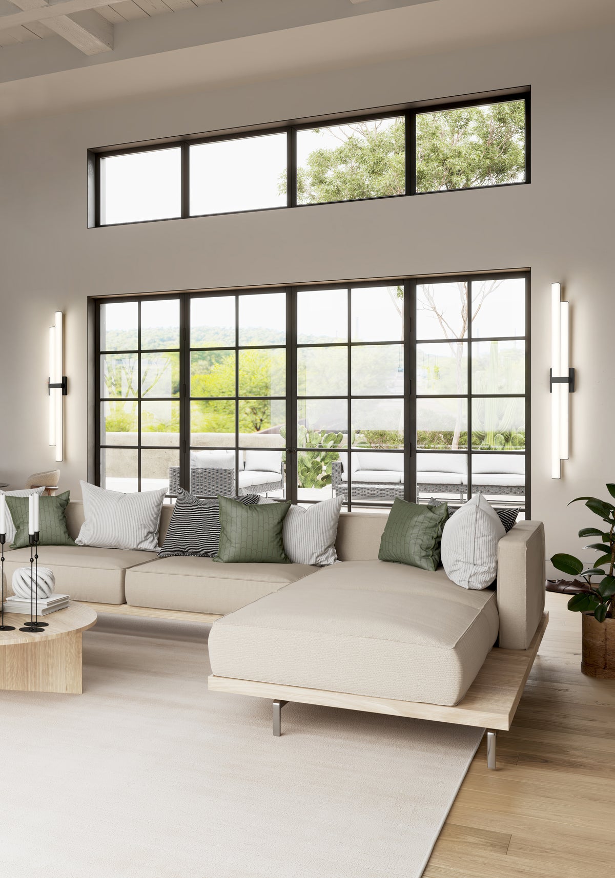 Barre d'éclairage de salle de bain Zane Noir mat, 40" – vue 3