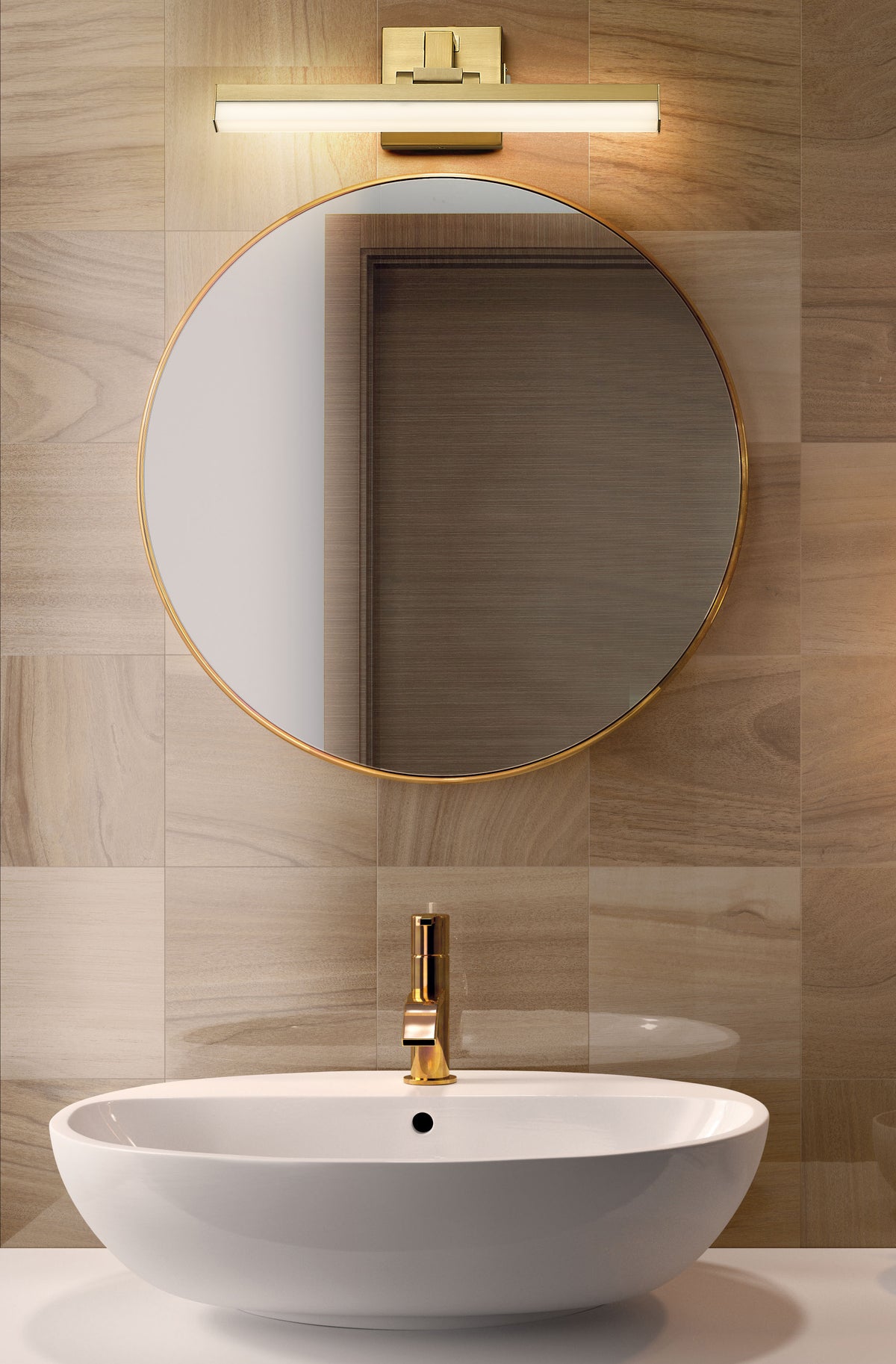 Barre d'éclairage de salle de bain Liam Or moderne, 18" – vue 3