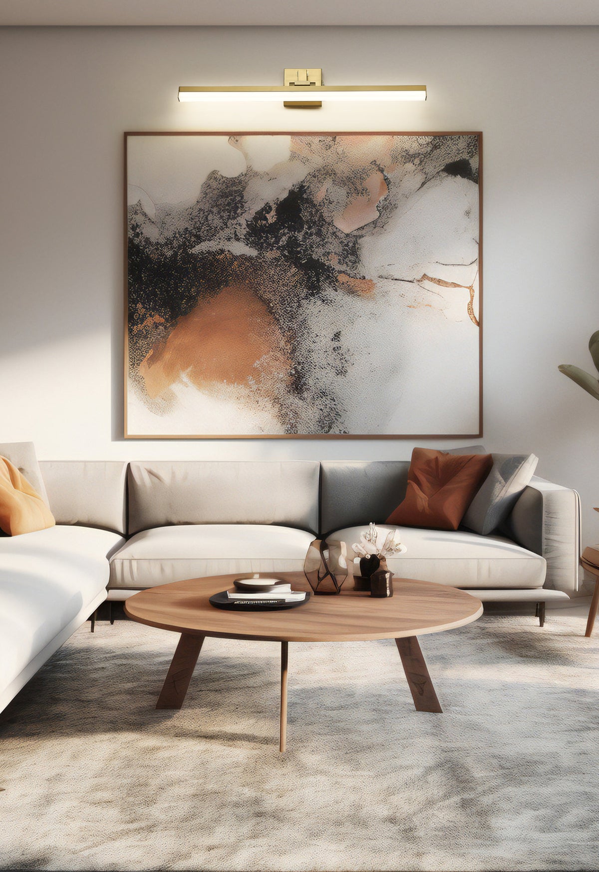 Barre d'éclairage de salle de bain Liam Or moderne, 32" – vue 2