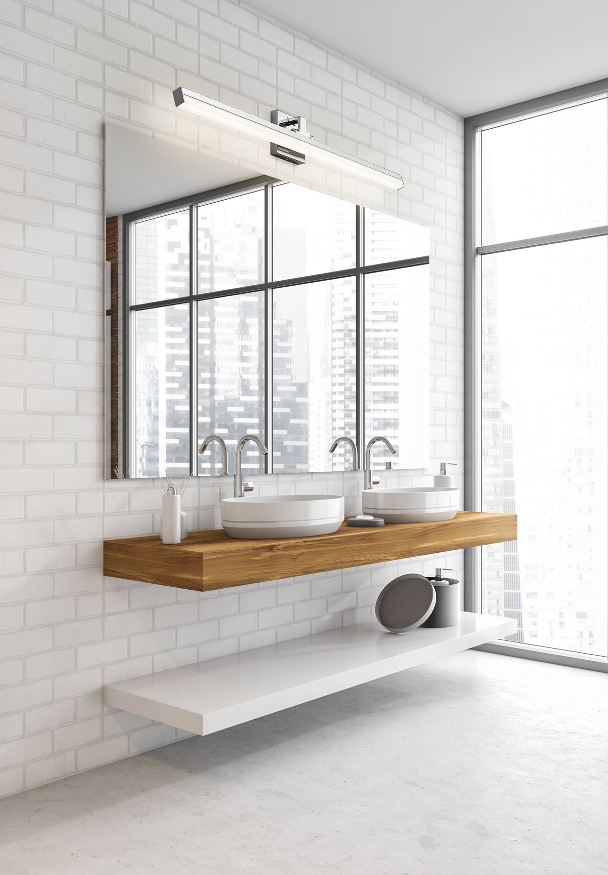 Barre d'éclairage de salle de bain Liam Chrome, 40" – vue 3