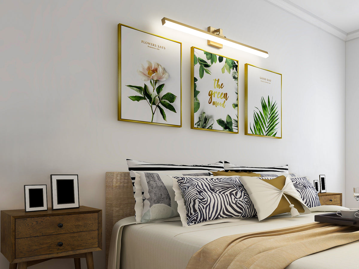 Barre d'éclairage de salle de bain Liam Or moderne, 40" – vue 2