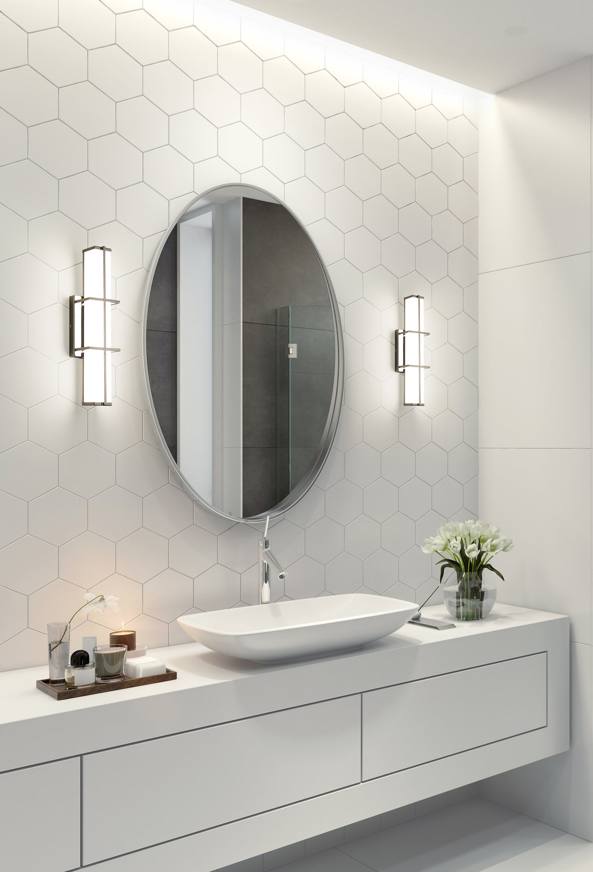 Barre d'éclairage de salle de bain Harrison Chrome, 18" – vue 3