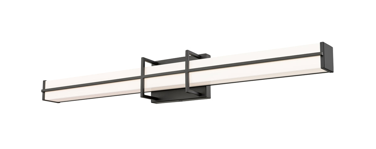 Barre d'éclairage de salle de bain Harrison Noir mat, 32" – vue 4