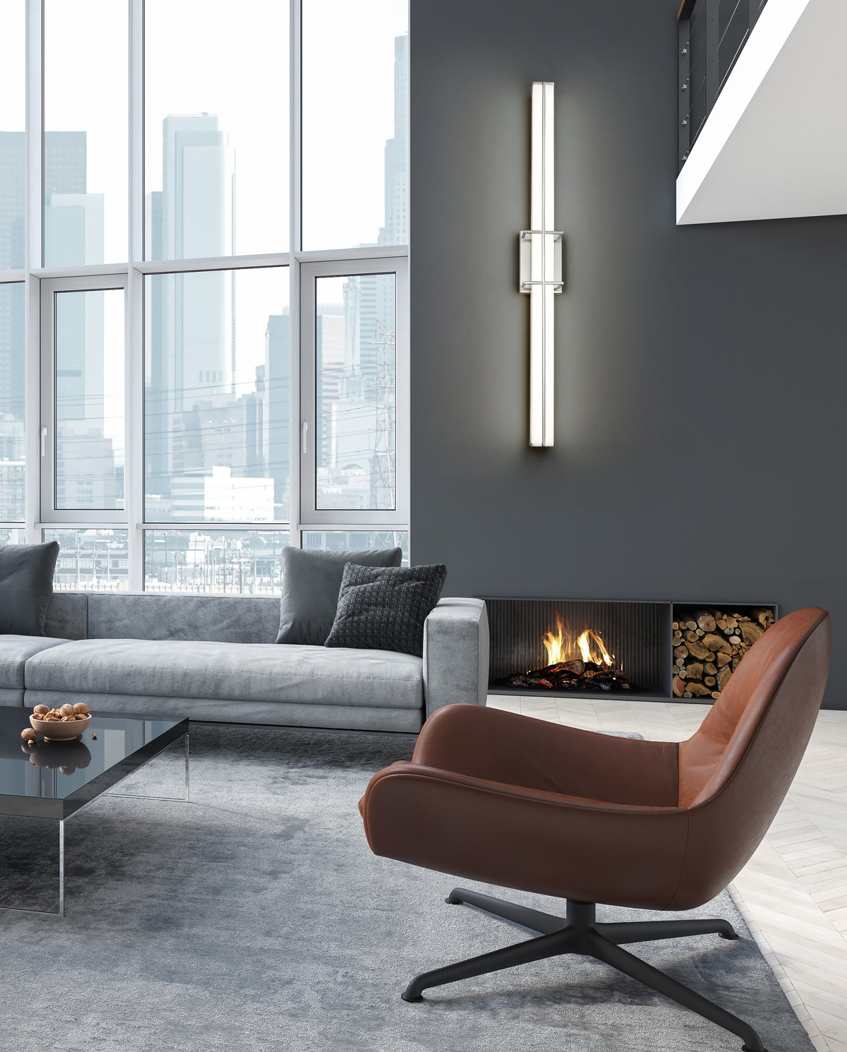 Barre d'éclairage de salle de bain Harrison Nickel brossé, 40" – vue 3