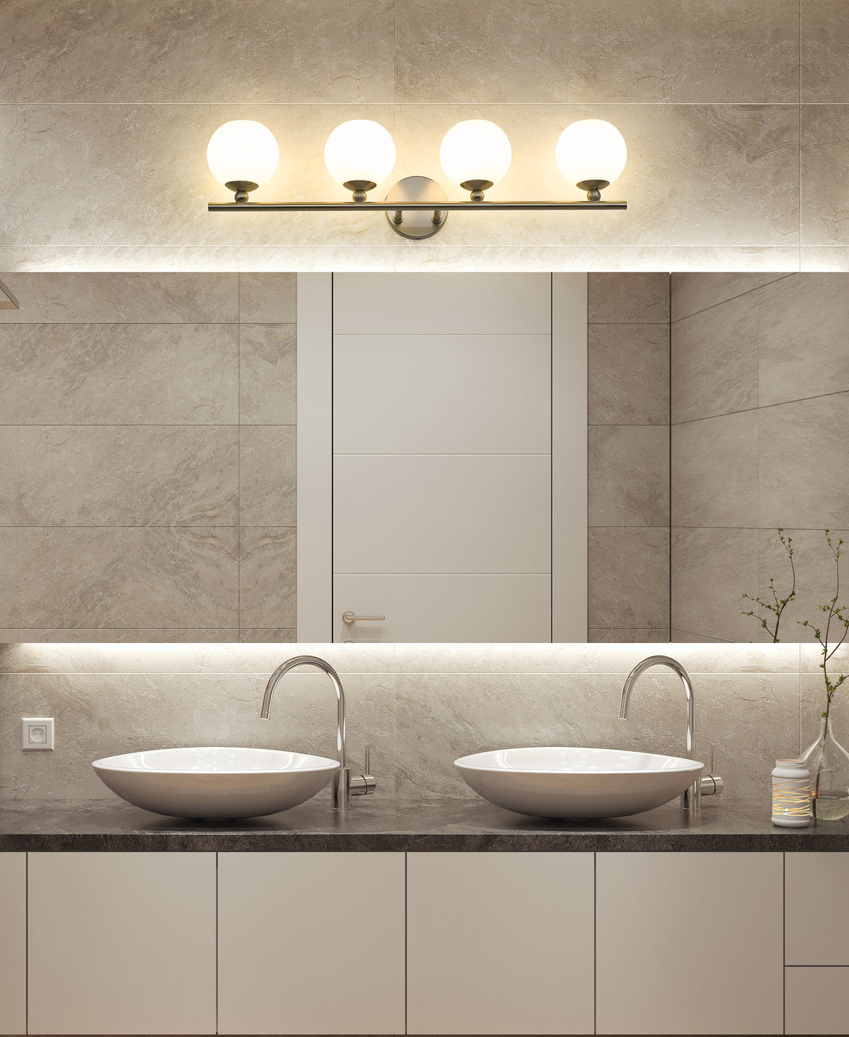Luminaire de vanité Neoma Nickel brossé, 30" – vue 2