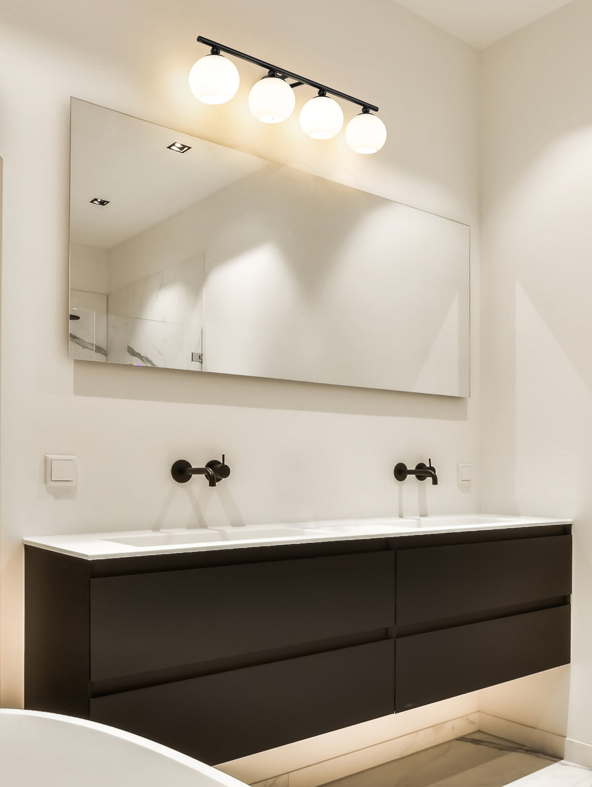 Luminaire de vanité Neoma Noir mat, 30" – vue 2