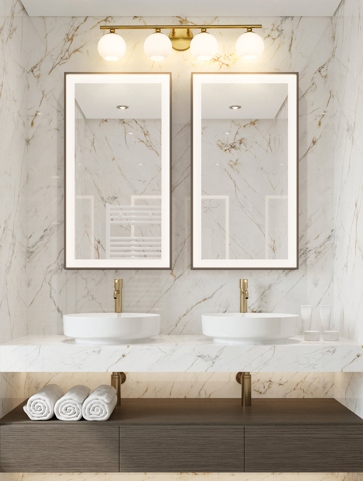 Luminaire de vanité Neoma Or moderne, 30" – vue 2