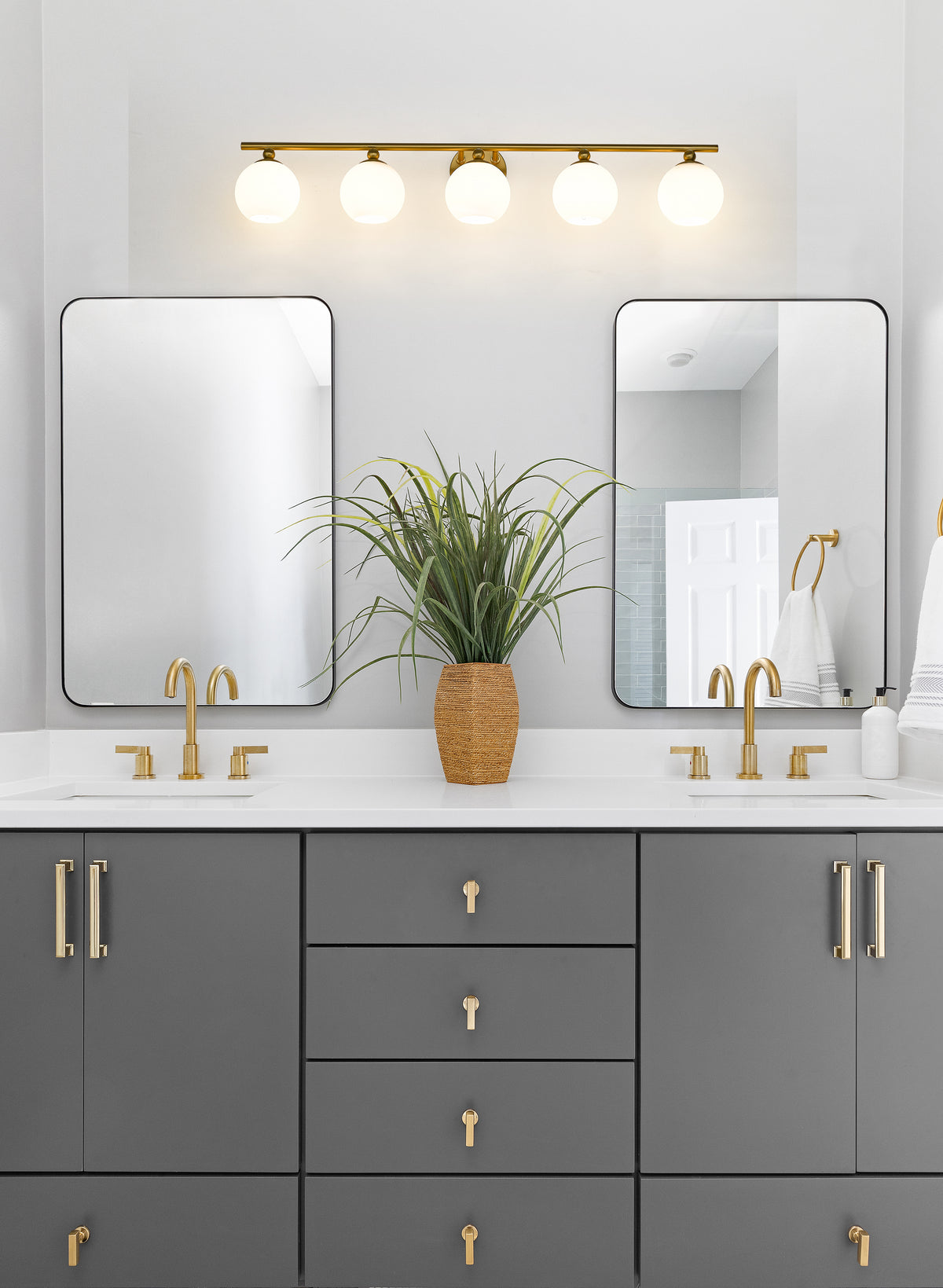 Luminaire de vanité Neoma Or moderne, 38 1/4" – vue 2